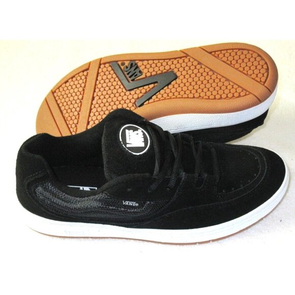 Vans Men's Speed Ls Black True White Suede Mesh Skate Shoes sizes NIB - Picture 2 of 5